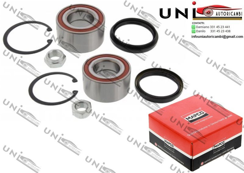 Kit 2 Cuscinetti Ruota Anteriori / VW Transporter T3 Autobus / Furgonato / Pianale piatto / Telaio da 1984