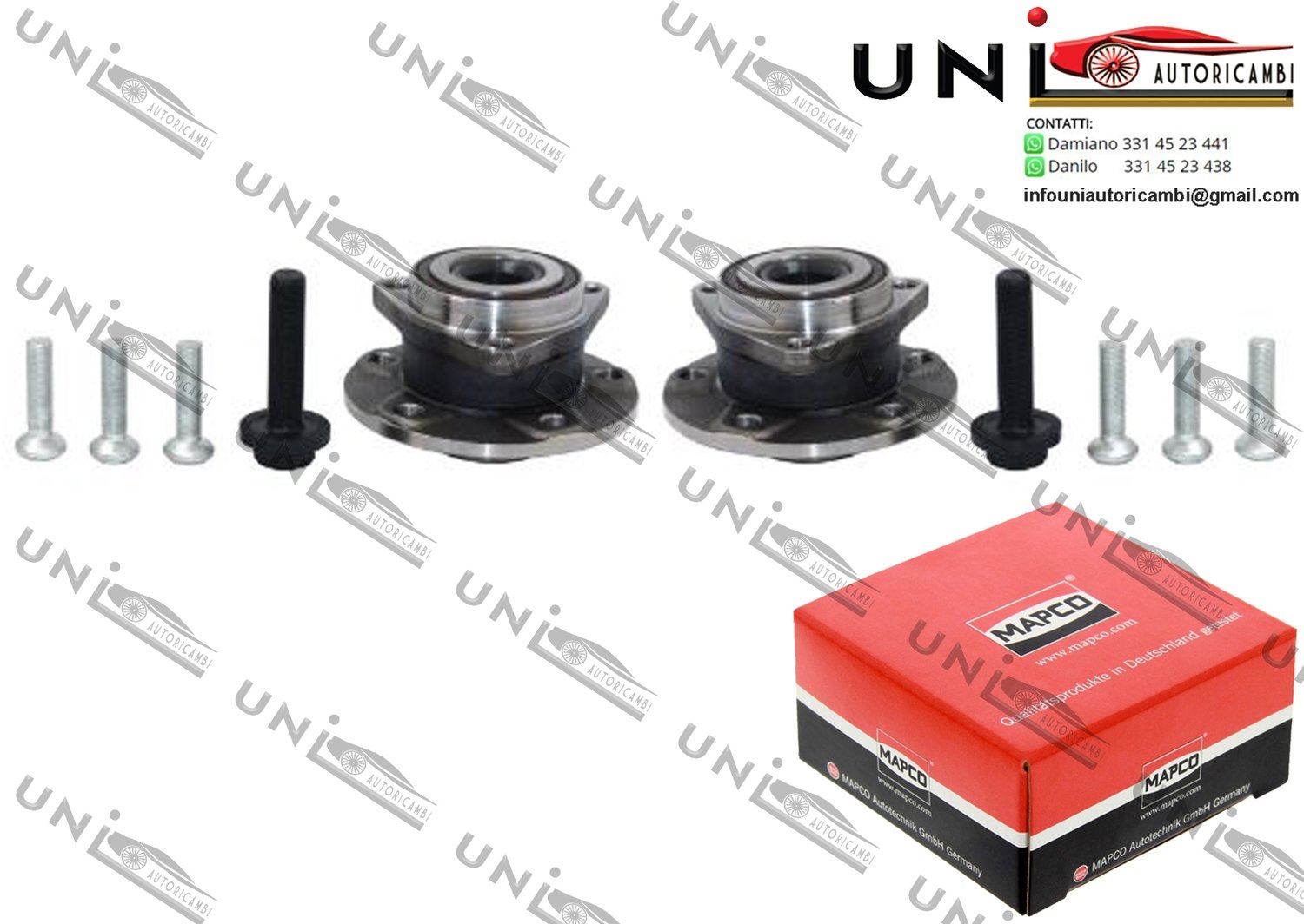 2 Mozzi Ruota con Cuscinetto Ruota Assale Anteriore / Posteriore / Audi A3 da 2003 / Audi A3 Cabriolet da 2008 / Audi A3 Limousine da 2013 / Audi A3 Sportback da 2004 / Audi TT / Roadster da 2014