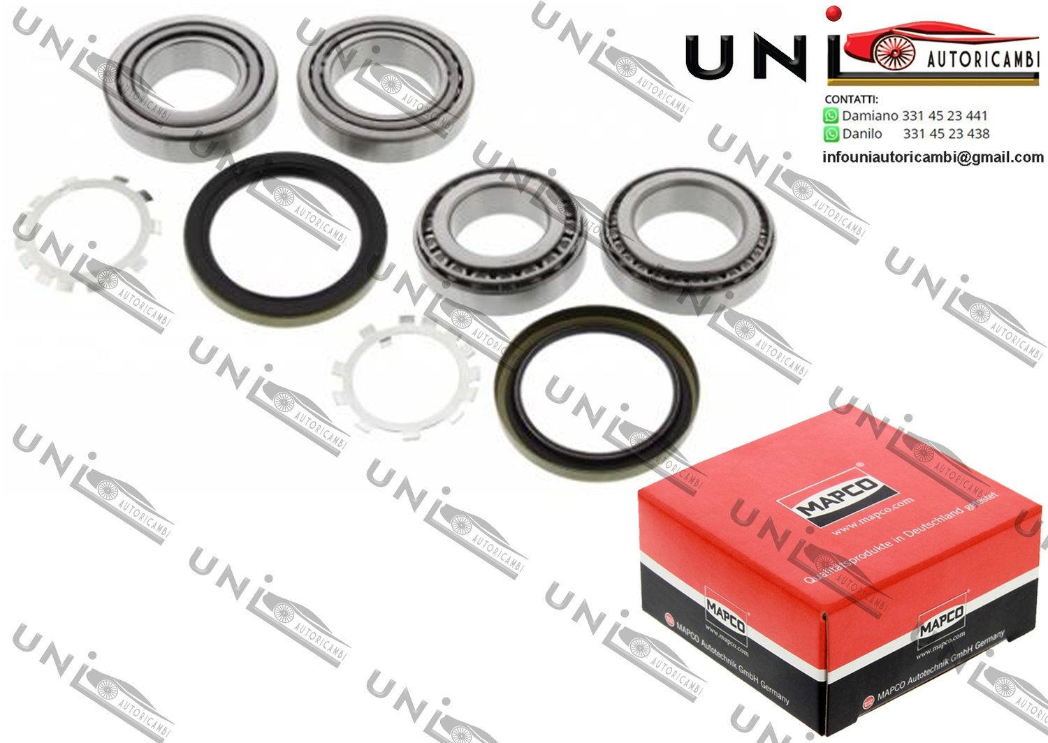 Kit Cuscinetto Ruota Assale Posteriore Bilaterale / Mercedes-Benz Sprinter 4-t Autobus / Furgonato / Pianale piatto / Telaio da 1996 / VW LT 28-46 II Furgonato / Pianale piatto / Telaio da 1996