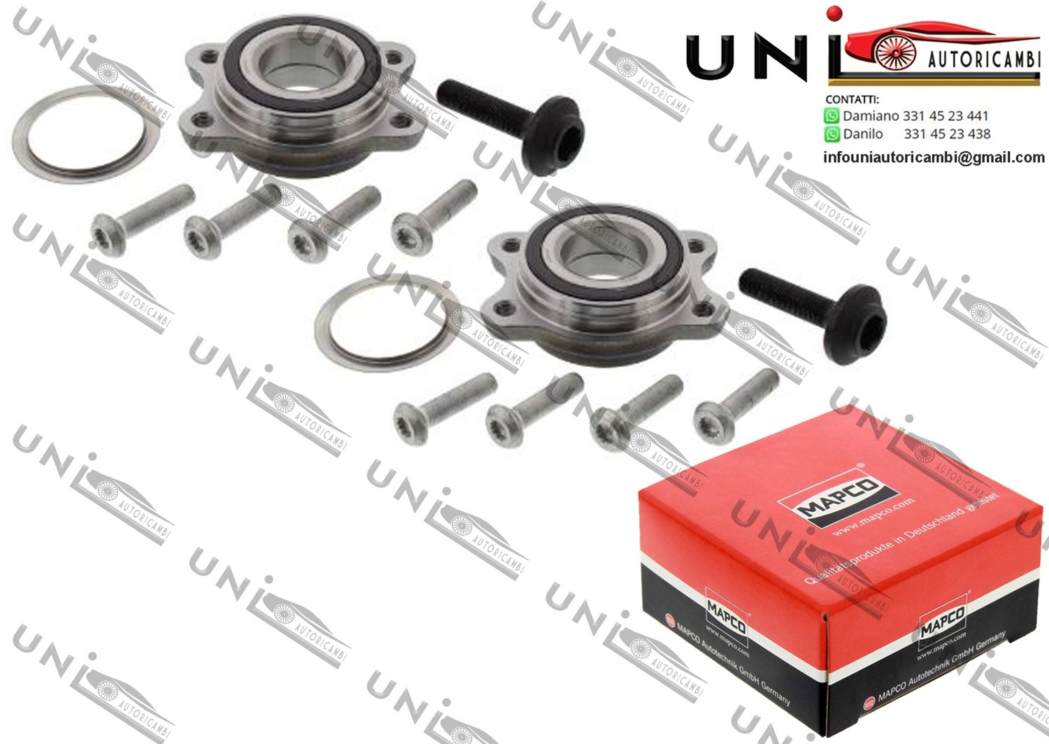 Kit 2 Cuscinetti Ruota Assale Anteriore / Posteriore Bilaterali / Audi A6 / Allroad / Avant da 2004 / Audi A8 da 1996 / Audi R8 / Spyder da 2007 / VW Phaeton da 2002