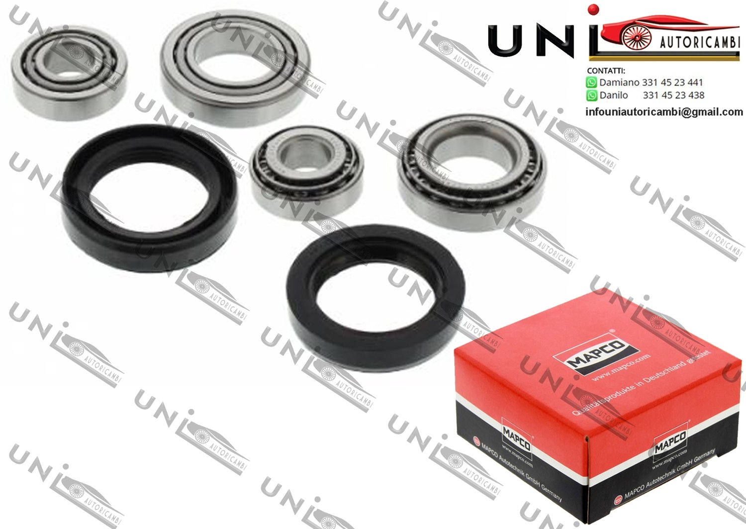 Kit Cuscinetto Ruota Assale Anteriore Bilaterale / Mercedes-Benz / 8 da 1972 / Mercedes-Benz Cabriolet da 1969 / Mercedes-Benz Coupe da 1961 / Mercedes-Benz Pagode da 1963