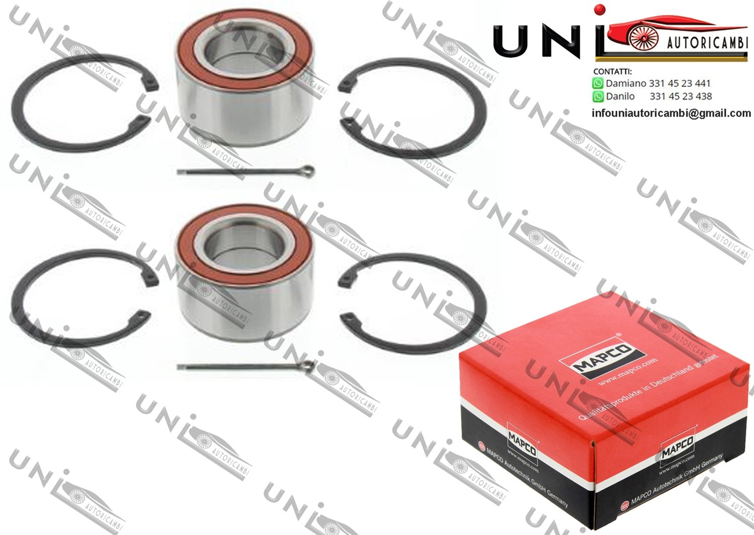 Kit Cuscinetto Ruota Assale Anteriore Bilaterale / Daewoo Cielo da 1994 / Daewoo Espero da 1991 / Daewoo Nexia / Tre volumi da 1995 / Opel Calibra A da 1990 / Opel Meriva da 2003