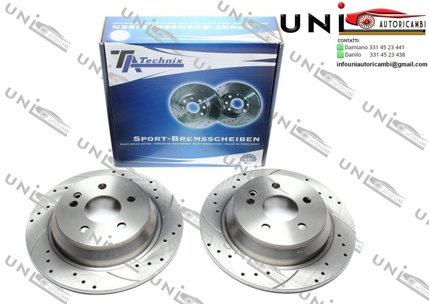 2 Dischi Posteriori FORATI E BAFFATI 296x10 mm per: - MERCEDES-BENZ VIANO W639 dal 2003-  - MERCEDES-BENZ VITO / MIXTO Furgonato (W639) dal 2003-  - MERCEDES-BENZ VITO Autobus (W639) dal 2003-