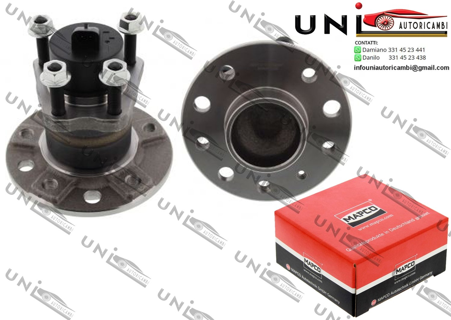 2 Mozzi Ruota con Cuscinetti Posteriori Bilaterali / Opel Combo Cassone / Furgonato / Promiscuo / Tour da 2001 / Opel Meriva da 2003 / Opel Zafira A da 1999 / Saab 9-3 / Cabriolet da 1998