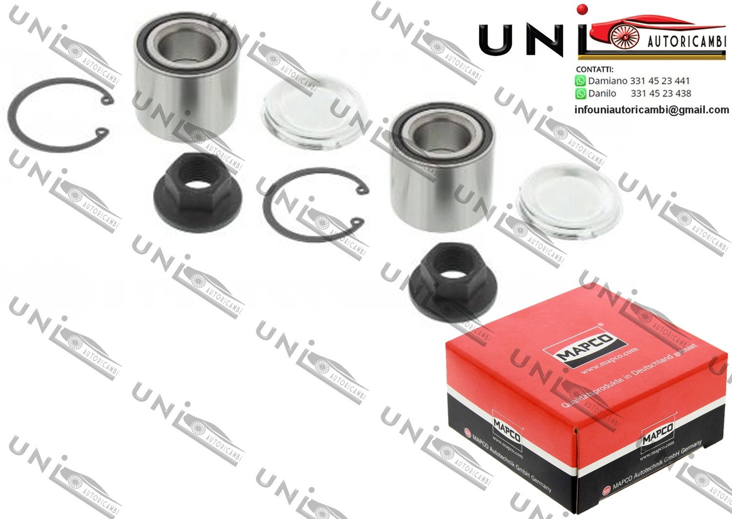 Kit Cuscinetto Ruota Assale Posteriore Bilaterale / Opel Corsa C / Furgonato da 2000 / Opel Tigra TwinTop da 2004 / Vauxhall Corsa Mk II (C) da 2000 / Vauxhall Corsavan Mk II (C) da 2000