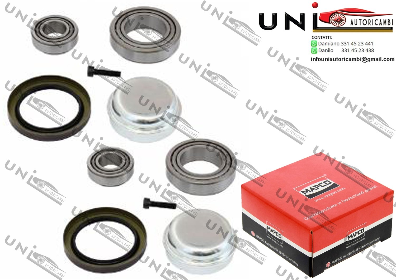 Kit 2 Cuscinetti Ruota Assale Anteriore Bilaterale / Mercedes-Benz Classe E / Station wagon da 2002 / Mercedes-Benz CLS da 2004 / Mercedes-Benz SL da 2001