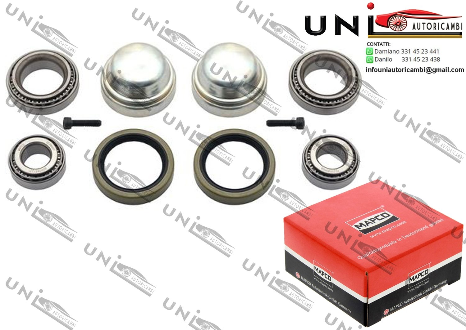 Kit Cuscinetto Ruota Assale Anteriore Bilaterale / Chrysler Crossfire / Roadster da 2003 / Mercedes-Benz 190 da 1989 / Mercedes-Benz Cabriolet da 1992 / Mercedes-Benz Coupe da 1987
