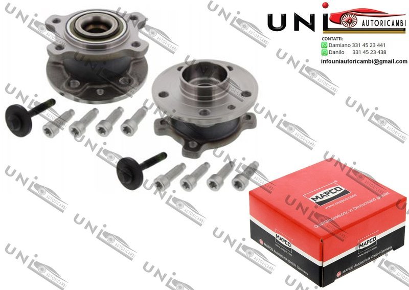 2 Mozzi Ruota Posteriori con Cuscinetto Bilaterali Sinistro + Destro / Volvo S80 II da 2006 / Volvo V70 III da 2007 / Volvo XC70 II da 2007