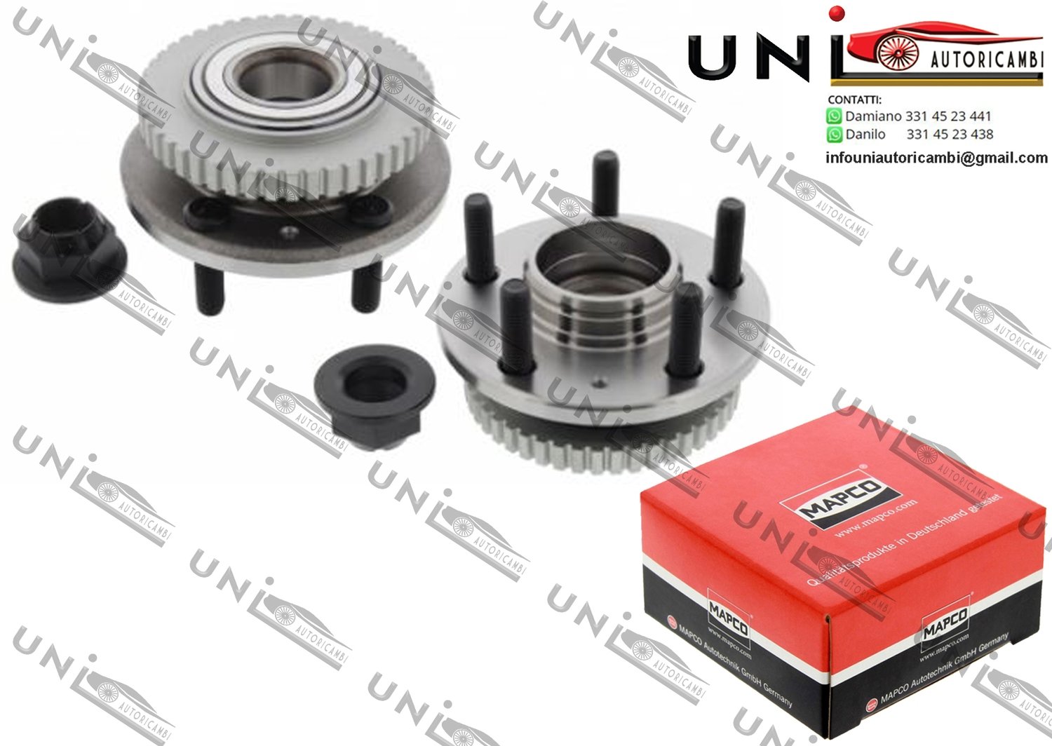 2 Mozzi Ruota con Cuscinetti Anteriore Bilaterale Sinistro + Destro / Volvo 960 / II / Station wagon da 1990 / Volvo S90 da 1996 / Volvo V90 Station wagon da 1996