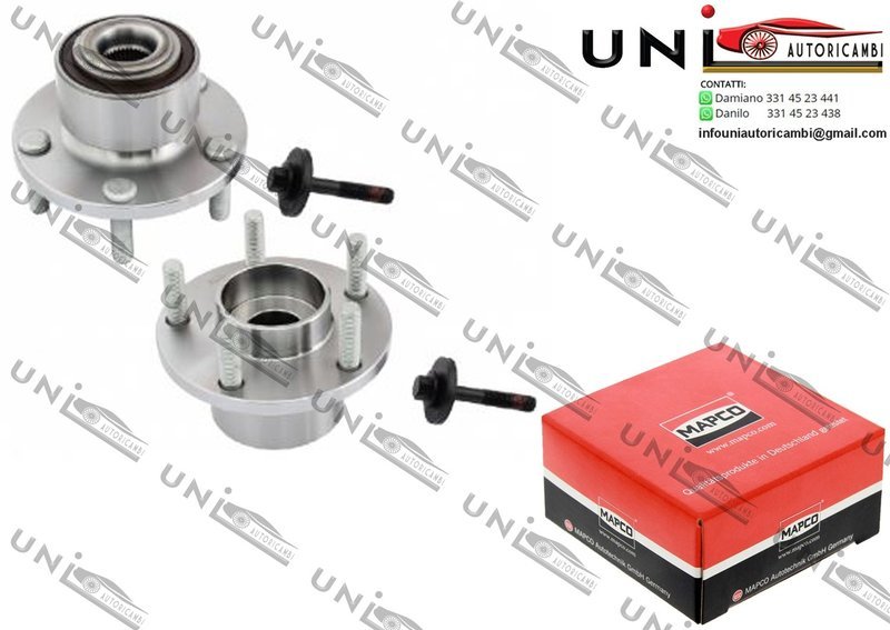 2 Mozzi Ruota con Cuscinetto Anteriore Bilaterale Sinistro + Destro / Volvo C30 da 2006 / Volvo C70 II Cabriolet da 2006 / Volvo S40 II da 2004 / Volvo V50 da 2004