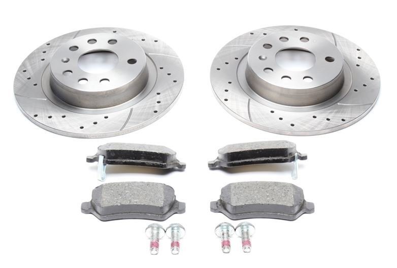 2 DISCHI FORATI E BAFFATI Posteriori 276X10 + Kit pastiglie freno Opel Astra H dal 2005 - Opel Zafira B dal 2005