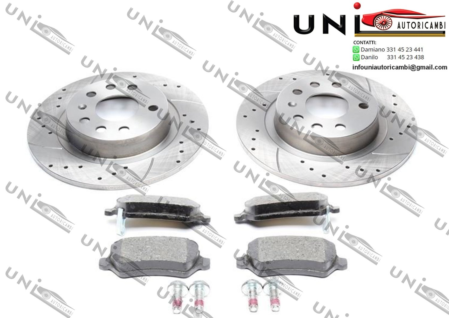 2 DISCHI FORATI E BAFFATI Posteriori 276X10 + Kit pastiglie freno Opel Astra H dal 2005 - Opel Zafira B dal 2005