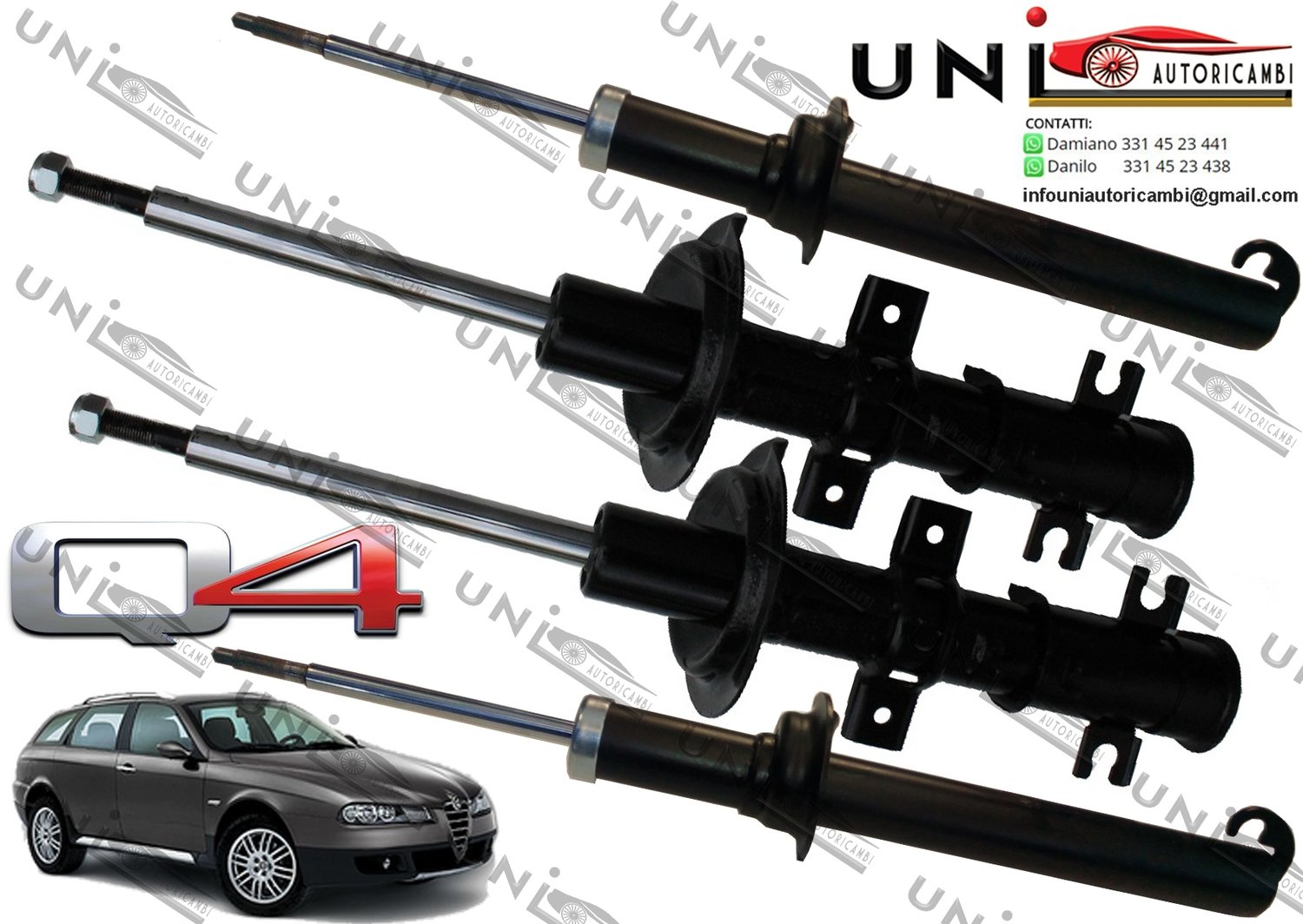 4 Ammortizzatori Rigenerati ad Olio Alfa Romeo 156 CrossWagon Q4