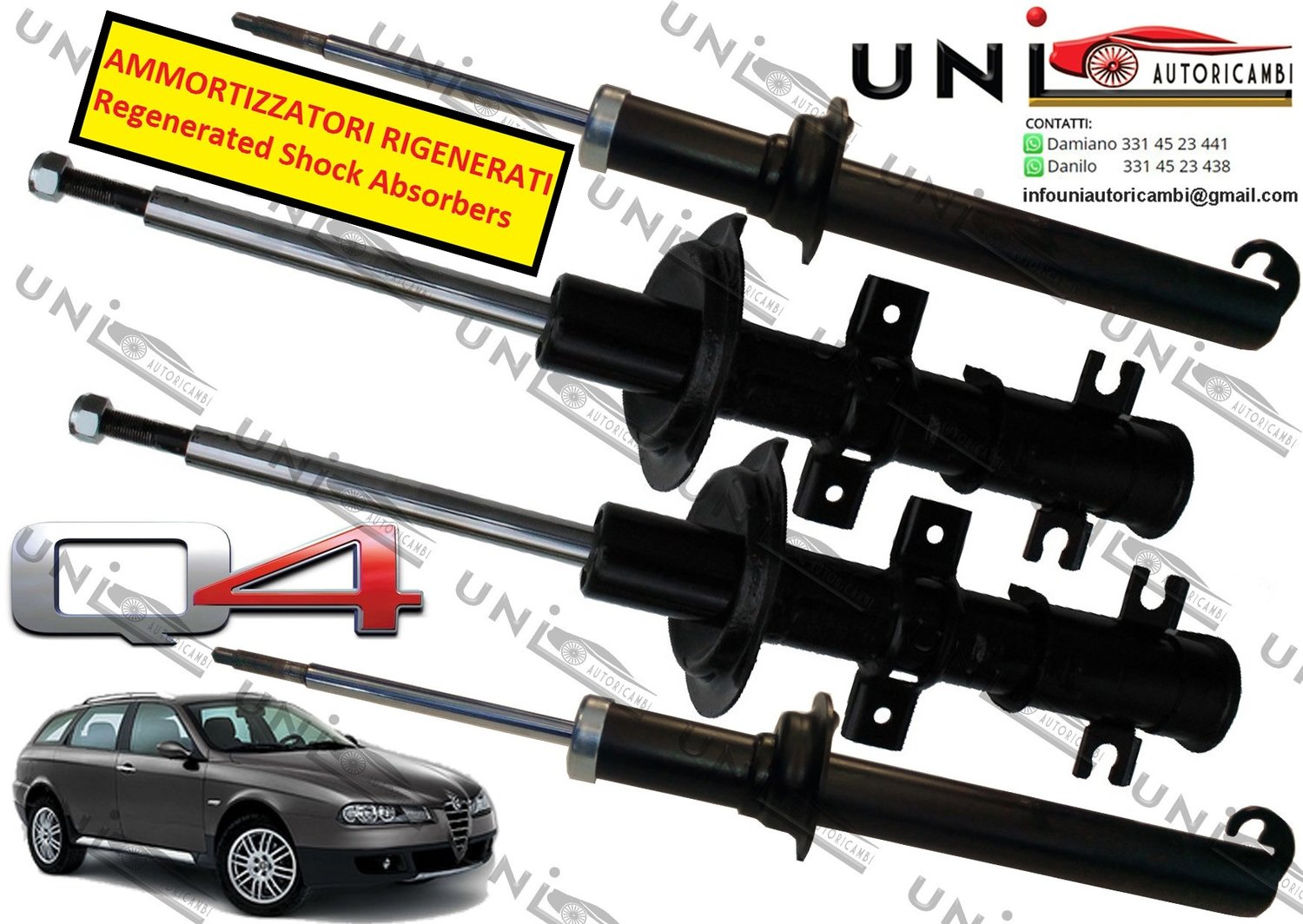 4 Ammortizzatori Rigenerati ad Olio Alfa Romeo 156 CrossWagon Q4