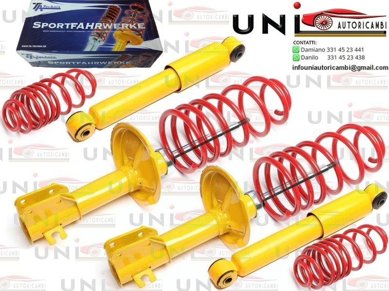 ASSETTO FISSO COMPOSTO da: 4 Ammortizzatori Sportivi + 4 Molle Ribassate 40/40 mm per: Alfa Romeo 155 (167) da 01.1992 a 12.1994