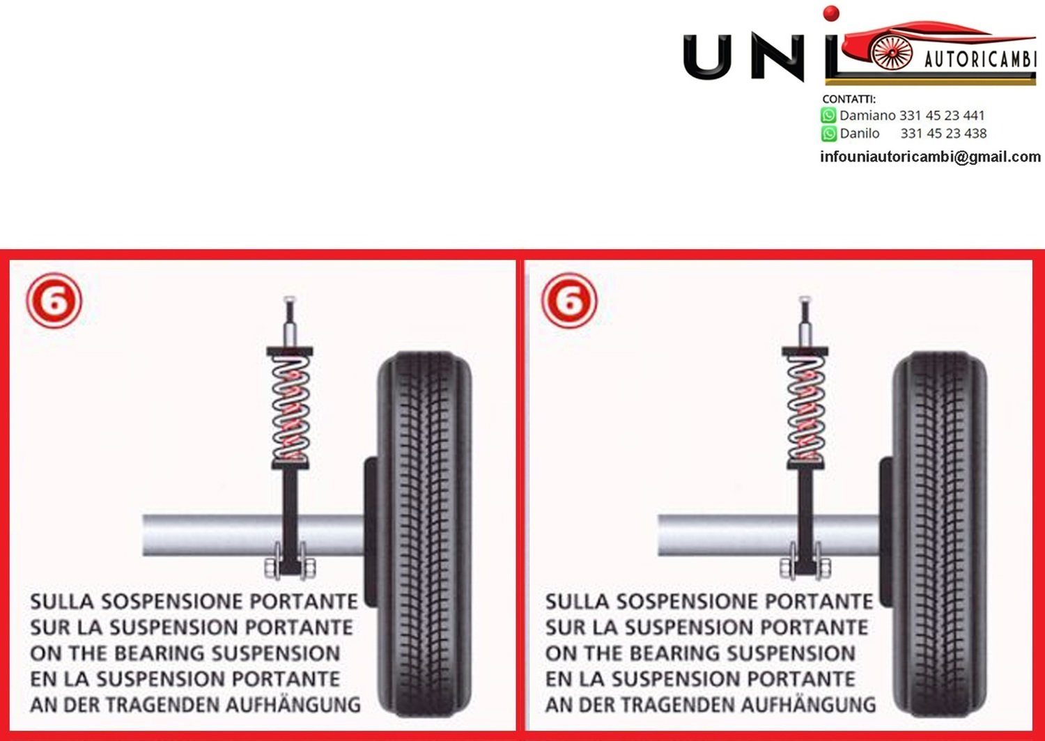 1x KIT Molle da Carico Rinforzate SORA per: Alfa Romeo 166 (936) da 10.1998 TUTTI I MODELLI 140 KG
