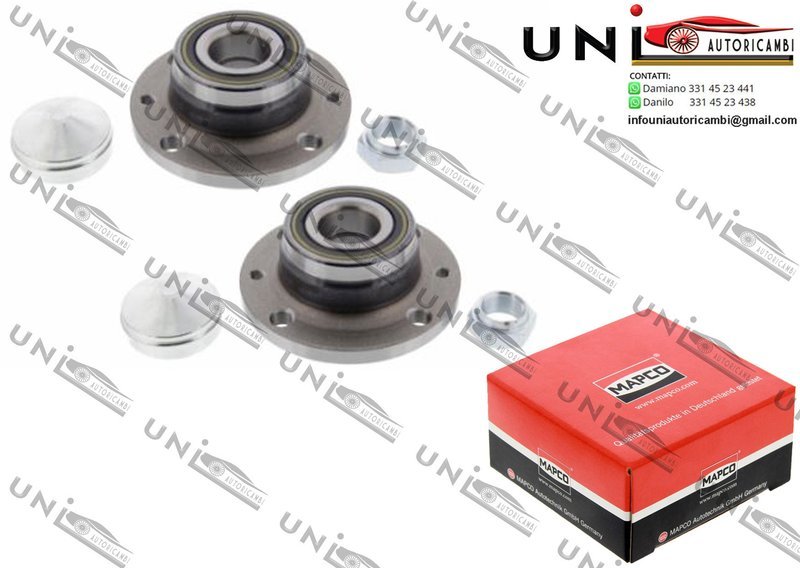 2 Mozzi Ruota Assale Posteriore con Cuscinetto Bilaterali  / Alfa Romeo 145 / 146 / 155 da 1992 / Fiat Barchetta da 1995 / Fiat Brava da 1995 / Fiat Bravo I da 1995