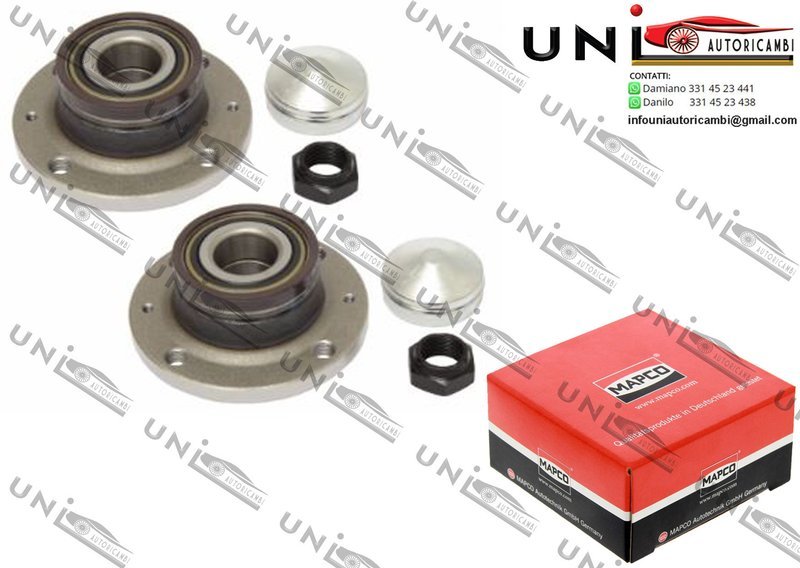 Kit 2 Mozzi Ruota con Cuscinetto Assale Posteriore Bilaterale / Abarth Grande Punto / Punto da 2007 / Fiat Grande Punto da 2005 / Fiat Punto / Evo / Van da 2006