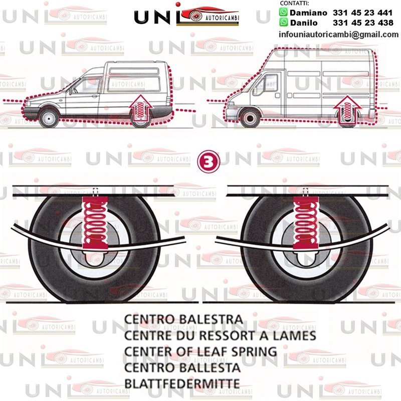 Kit Molle Stabilizzatrici da Carico Posteriori Opel ​Combo Tutti i Tipi / Corsa A Furgonato da 02.1986 a 02.1993