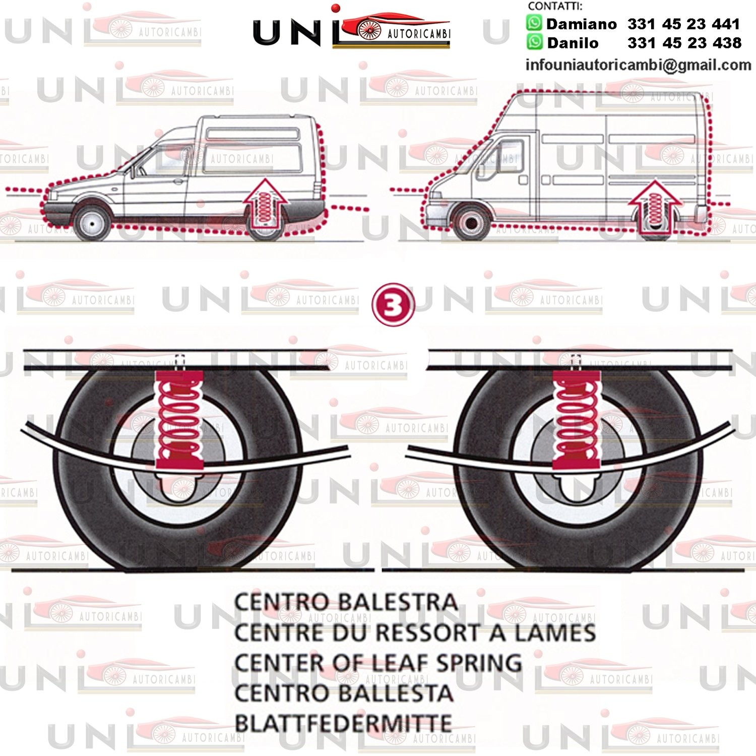 Kit Molle Stabilizzatrici da Carico Posteriori Opel ​Combo Tutti i Tipi / Corsa B Furgonato 71 da 03.1993 a 10.2001​