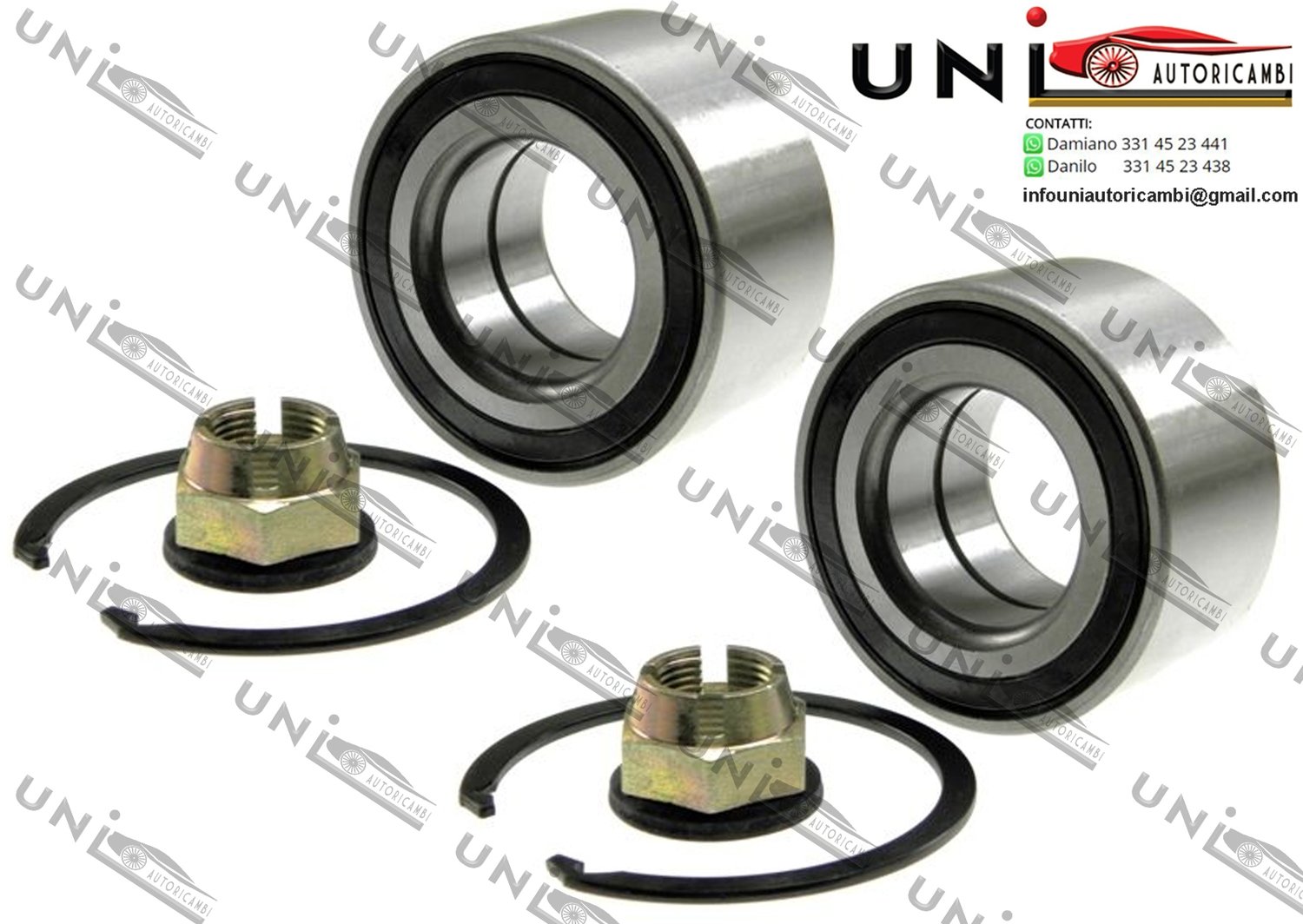 Kit 2 Cuscinetti Ruota Assale Anteriore Bilaterale / Dacia Duster 1.5 da 2010 / Dacia Duster 1.6 da 2010 / Renault Duster da 2011 / Renault Fluence da 2010 / Renault Megane CC da 2010