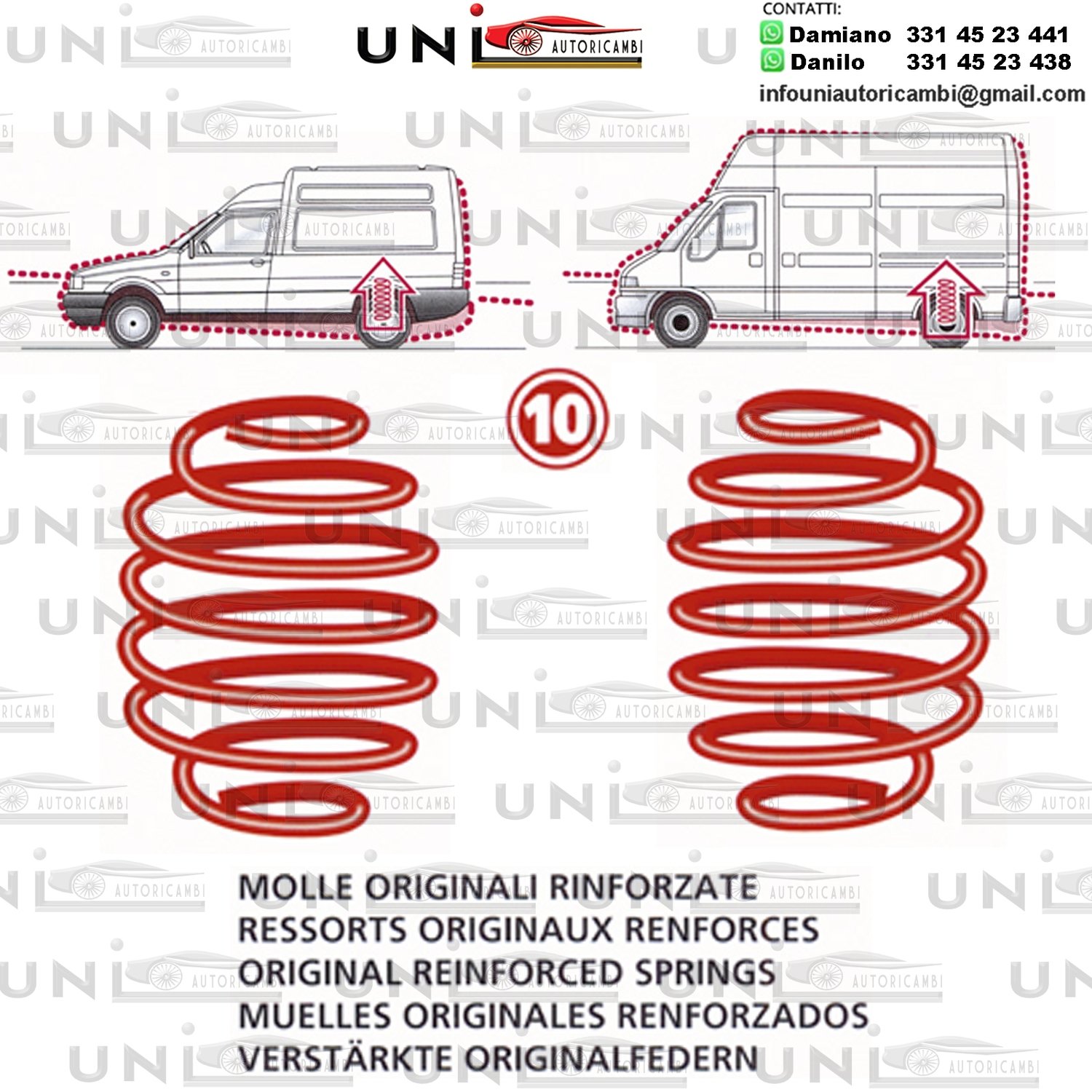 Kit Molle Stabilizzatrici da Carico Posteriori Rinforzate Skoda Octavia SW / Volkswagen Passat + Berlina SW da 2011 a -