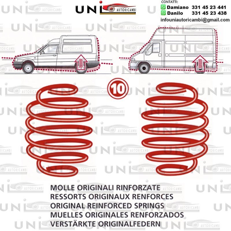 Kit Molle Stabilizzatrici da Carico Posteriori Rinforzate Audi A3 8P / Seat Altea 5P1 / Leon 1P1 / Toledo 3 S. 5P2 / Skoda Octavia Berlina 1Z3 / VW Golf 5 1K1 / Jetta 1K2 / Scirocco 137 da 06.2003 a -