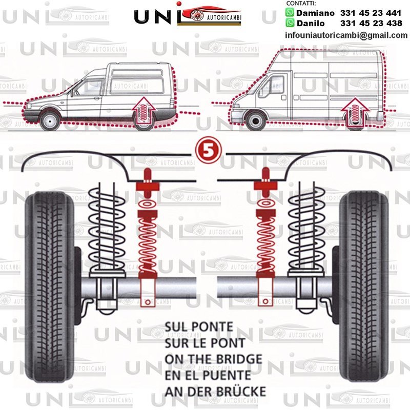 Kit Molle Stabilizzatrici da Carico Posteriori Ford Transit Ponte Quadrato FD (4 molle) da 01.2000 a -