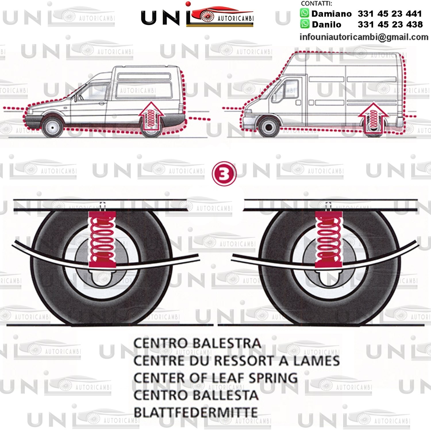 Kit Molle Stabilizzatrici da Carico Posteriori Autobianchi Y10 4x4 / Fiat Panda 4x4 141A da 09.1983 - 09.2003