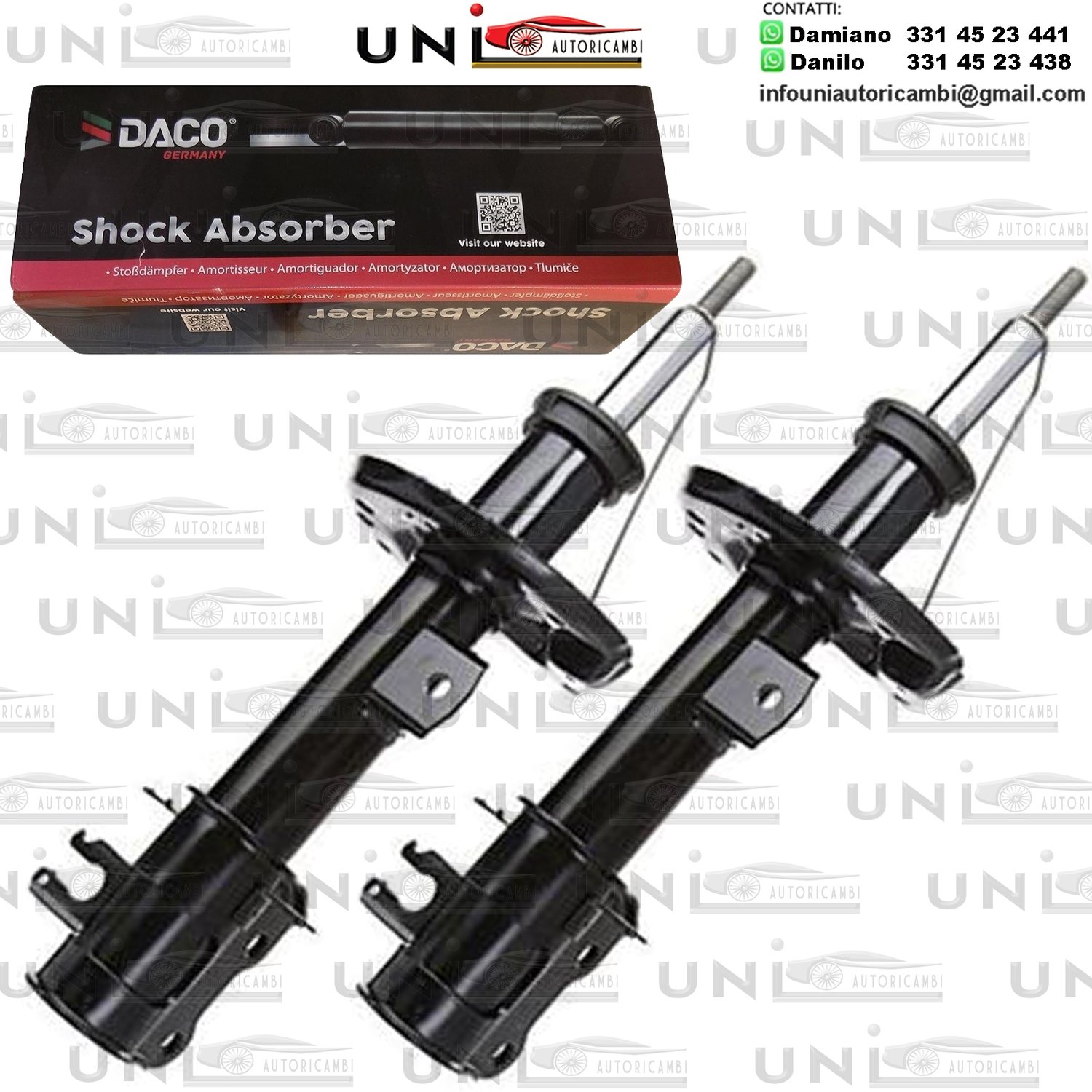 2 Ammortizzatori Anteriori RINFORZATI a Gas Fiat Multipla (186) 1.6​ da 2000 a 2010