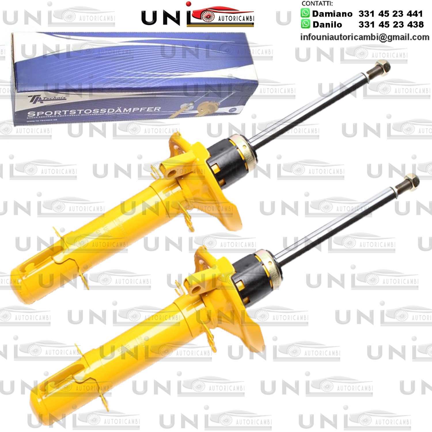 2 x Ammortizzatori Anteriori Sportivi AUDI A3 8L DAL 1996 - , SEAT LEON e TOLEDO 1M dal 1999 - ,  VW GOLF IV 4 dal 1998 - , VW BORA 4 dal 1998 - 1.9TDI SOLO MODELLI QUATTRO / 4MOTION!!!