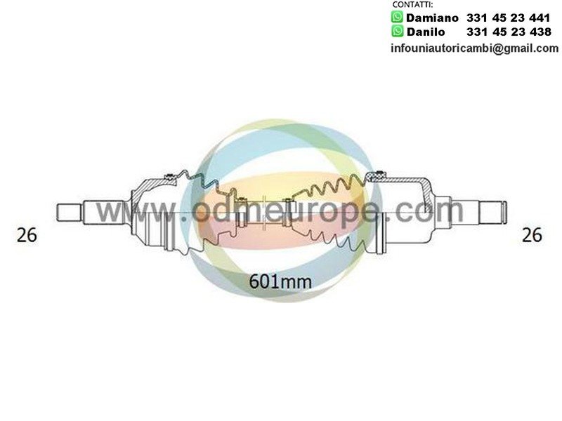 SEMIASSE/ALBERO MOTORE CAMBIO AUTOMATICO ASSALE ANTERIORE SINISTRO SX PER: MINI MINI CLUBMAN ONE R55 DAL 2009- MINI COOPER DAL 2002- MINI ONE R56 DAL 2006- MINI WORKS R50, R53 DAL 2003-