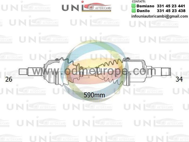 SEMIASSE/ALBERO MOTORE CAMBIO VELOCITÀ MANUALE ASSALE ANTERIORE SINISTRO SX PER: MINI MINI CLUBMAN R55, R56 DAL 2007- / COOPER R56, R57 DAL 2006- / ONE R56 DAL 2007-