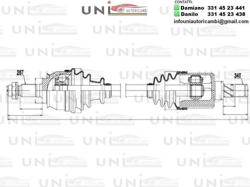 ALBERO di trasmissione si adatta Mini Cooper 1.6 ANTERIORE SINISTRA 02 a 06 W11B16A Manuale ALBERO MOTORE