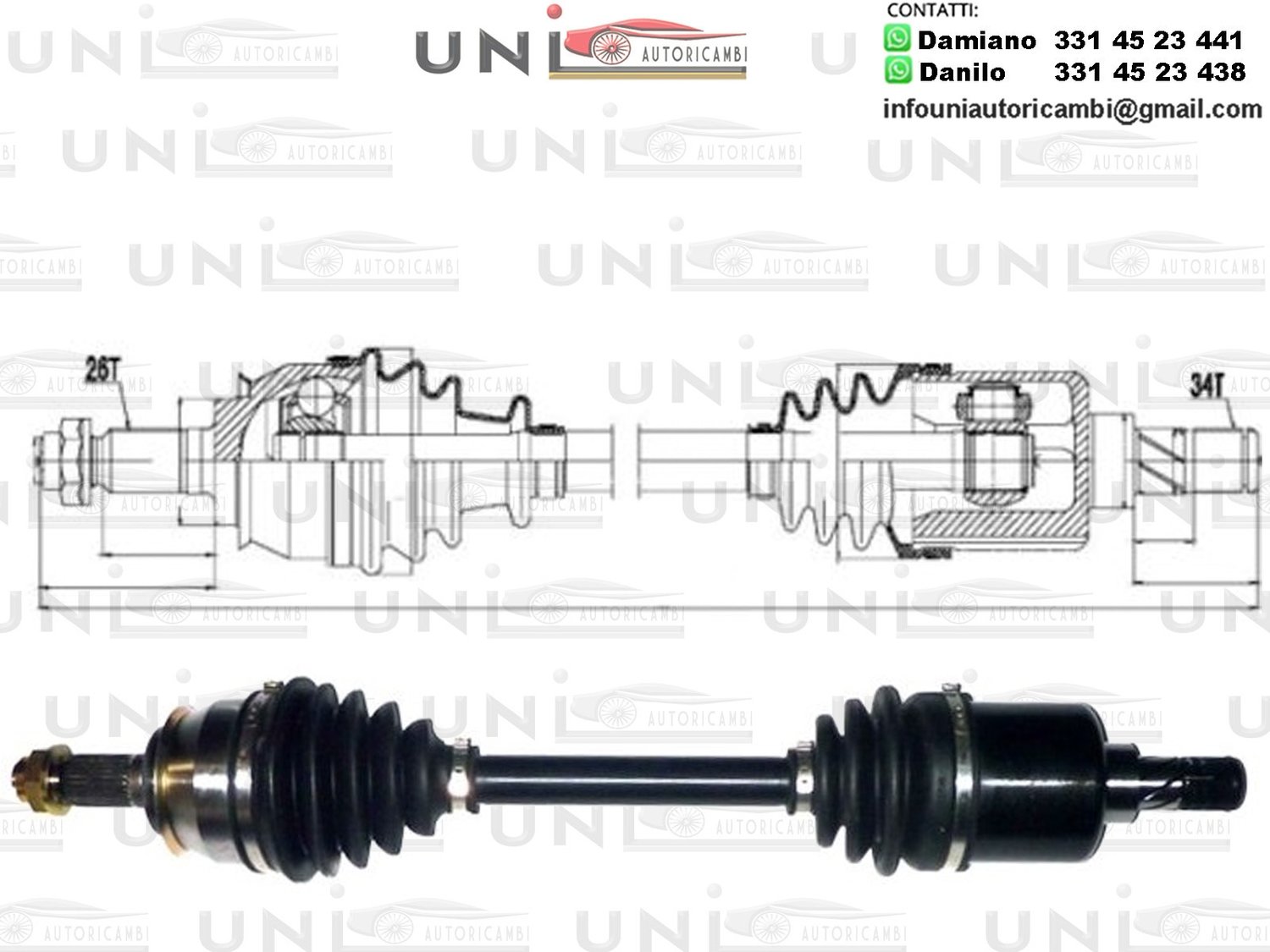 ALBERO di trasmissione si adatta Mini Cooper 1.6 ANTERIORE SINISTRA 02 a 06 W11B16A Manuale ALBERO MOTORE