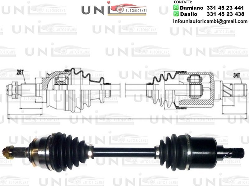 ALBERO di trasmissione si adatta Mini Cooper 1.6 ANTERIORE SINISTRA 02 a 06 W11B16A Manuale ALBERO MOTORE
