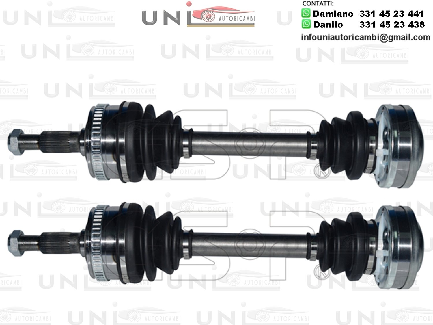 2 SEMIASSI ANTERIORI Bilaterali SX + DX / ALBERO MOTORE CAMBIO AUTOMATICO / VELOCITÀ MANUALE PER: MERCEDES CLASSE V 638/2 DAL 1997- / VITO AUTOBUS 638 DAL 1996- / VITO FURGONATO 638 DAL 1997-