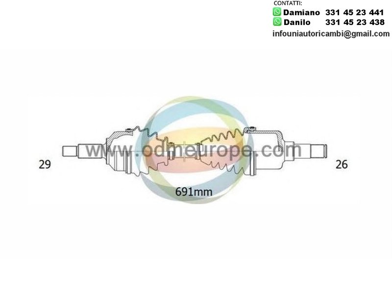 SEMIASSE/ALBERO MOTORE CAMBIO MANUALE ANTERIORE SINISTRO Nissan Qashqai I da 2007 a 2014