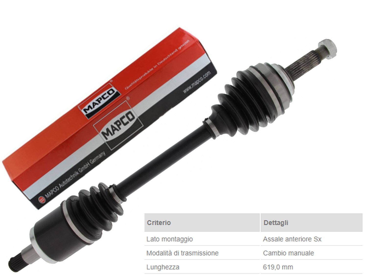 1 Albero Motore / Semiasse Anteriore SINISTRO Skoda Favorit 781 da 1990 / Forman 785 da 1991 / Pick-Up 787 da 1992 / Felicia I da 1994 / Fun 797 da 1997 /  Felicia I Station Wagon 6U1 da 1995