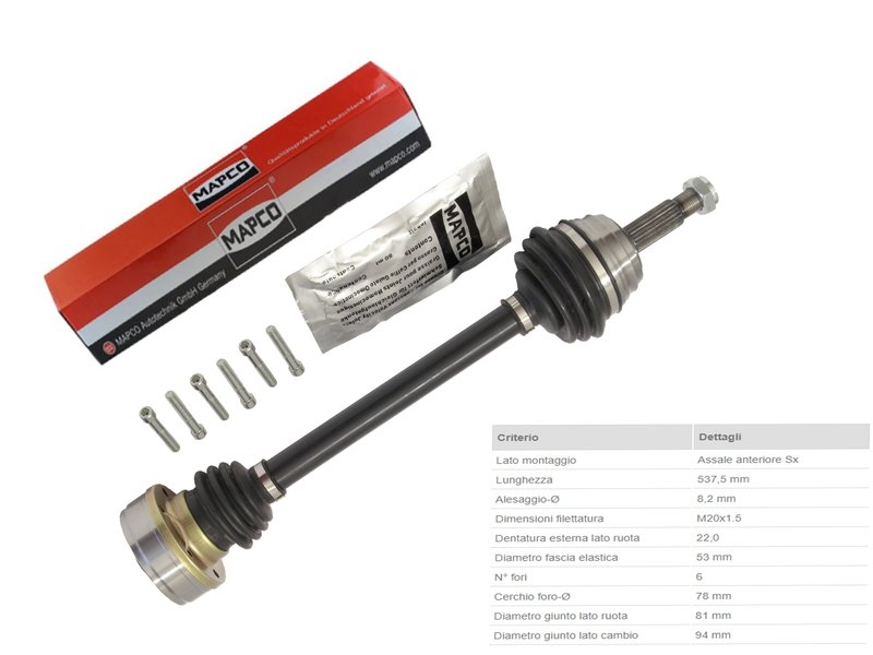 1 Albero Motore / Semiasse Anteriore Sinistro VW Caddy II / Golf I II / Polo