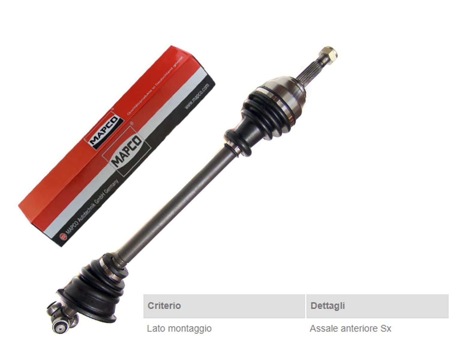 1 Albero Motore / Semiasse Anteriore SINISTRO/ Renault 21 (B48) da 1989/ Renault 21 Furgonato (S48)​ da 1986/ Renault 21 Station wagon (K48) da 1986/ Renault 21 Tre volumi (L48) ​ da 1986