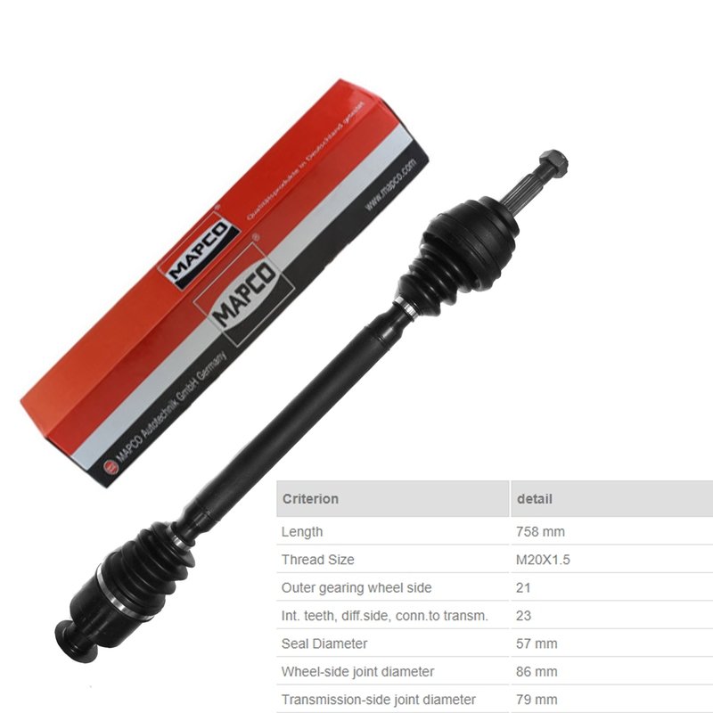 1 Albero Motore / Semiasse Anteriore DESTRO /Renault Megane I (BA0/1) da 1996/Renault Megane I Cabriolet (EA0/1) da 1996/Renault Megane I Classic (LA0/1) da 1996/ Renault Megane I Coach (DA0/1) ​/
