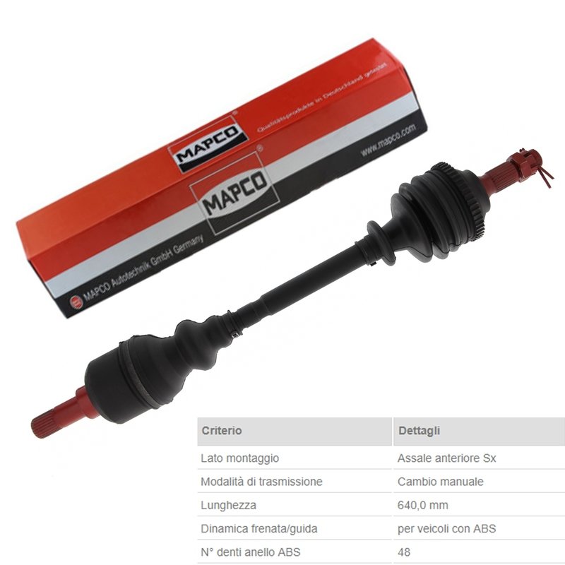 1 Albero Motore / Semiasse Anteriore SINISTRO per: Citroen Xantia da 03.1993 a 01.1998