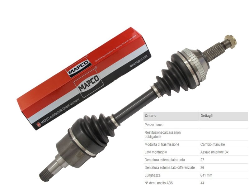 1 Albero motore / semiasse ANTERIORE SINISTRO SX FORD MONDEO I, MONDEO II 1.8D/2.5 06.93-09.00