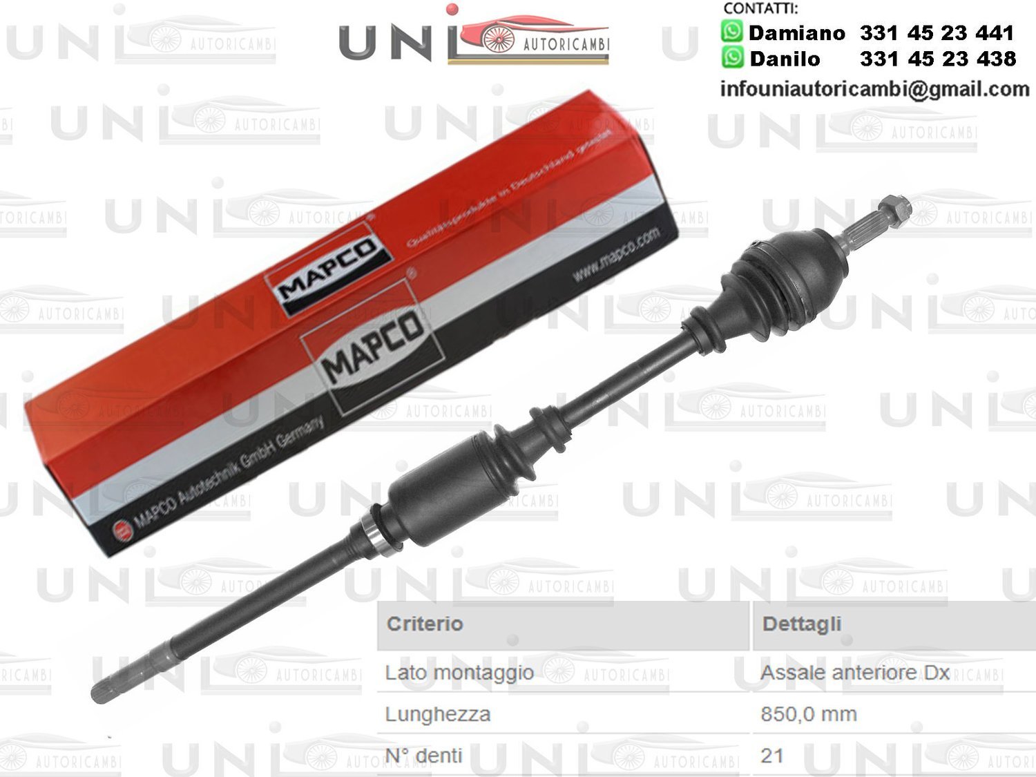 Albero Motore / Semiasse Anteriore DESTRO /Peugeot 309 II da 1989/