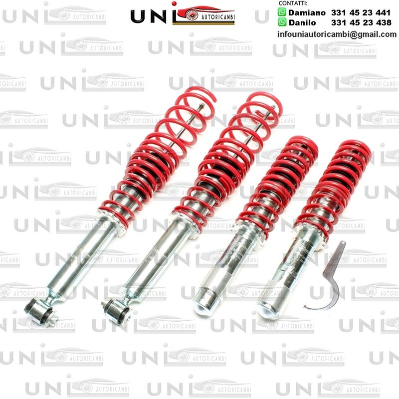 Assetto a GHIERA REGOLABILE 4x Ammortizzatori + 4 Molle per Bmw Serie 5 E39 Berlina da 1995 a 2003