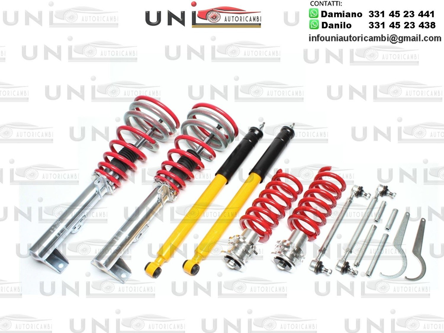 Assetto a Ghiera Regolabile + 2 Biellette Sportive regolabili per: 	 - Mercedes Classe C Berlina W203 dal 2000-  - Mercedes Classe C Station Wagon S203 dal 2000   - Mercedes CLK W209 dal 2002-2010