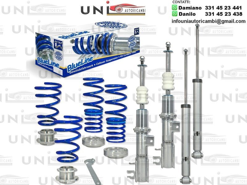 Assetto a Ghiera Regolabile 4 Ammortizzatori Sportivi Molle Ribassate Fiat Grande Punto Tipo 199 dal 2008 1.2 / 1.4 / 16V / 1.3D / 1.4T-Jet / 1.9D