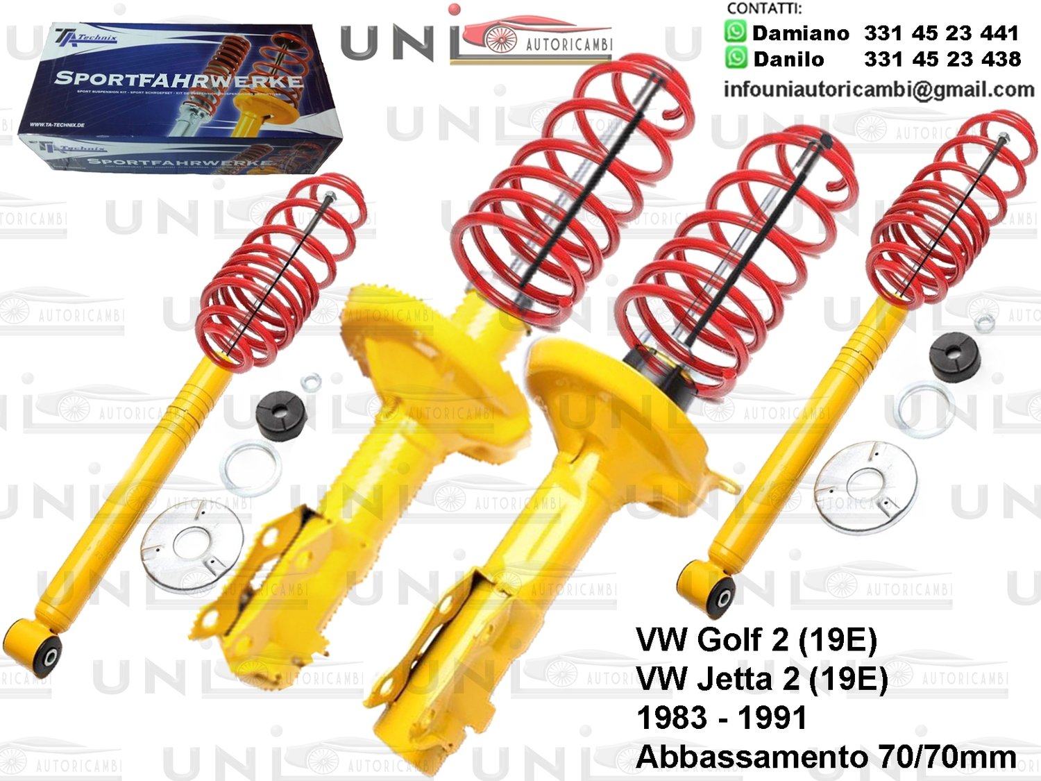 Kit Assetto Sportivo Fisso Tatechnix VW Golf ll / Jetta ll (19E) da 08.1983 a 11.1991