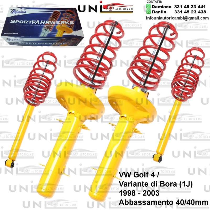 Kit Assetto Sportivo Fisso Tatechnix VW Golf 4 / Bora Variant (1J) da 12.1998 a 11.2003
